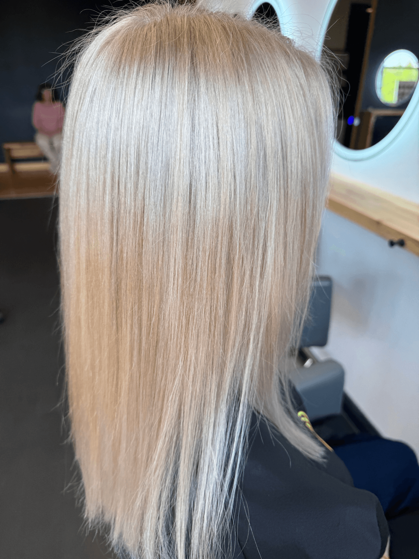 Platinum Blonde Shoulder-Length Hair at Kroma Salon
